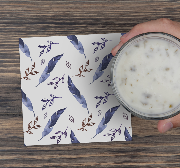 Untersetzer mit aquarellmuster von blättern - TenStickers