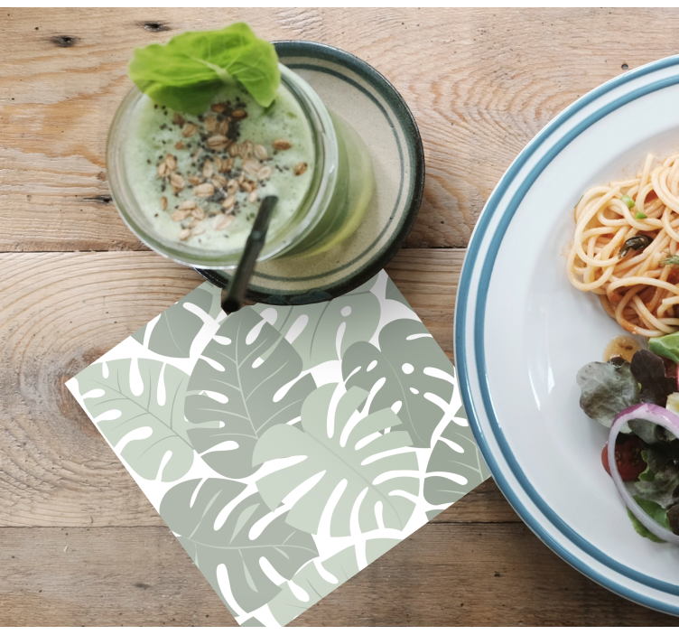 Untersetzer mit blättern im monstera-design - TenStickers