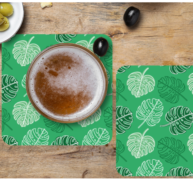 Untersetzer mit blattmuster oberfläche - TenStickers