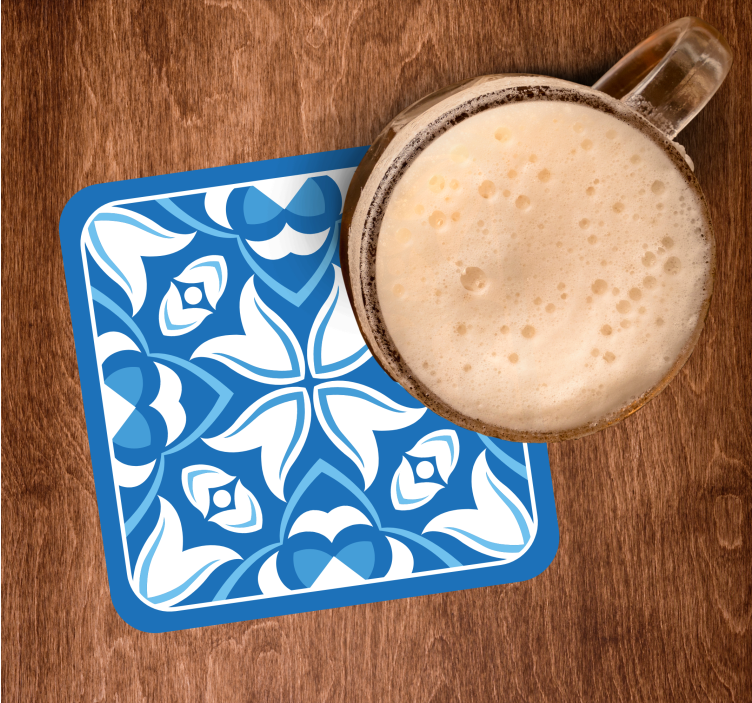 Untersetzer mit blauem blumenmuster - TenStickers