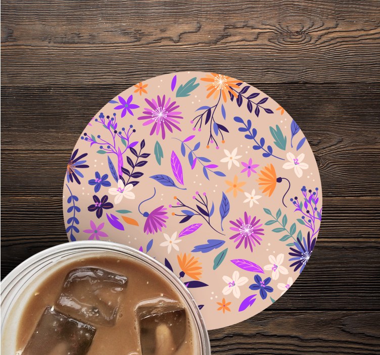 Untersetzer mit botanischem motiv hintergrund - TenStickers