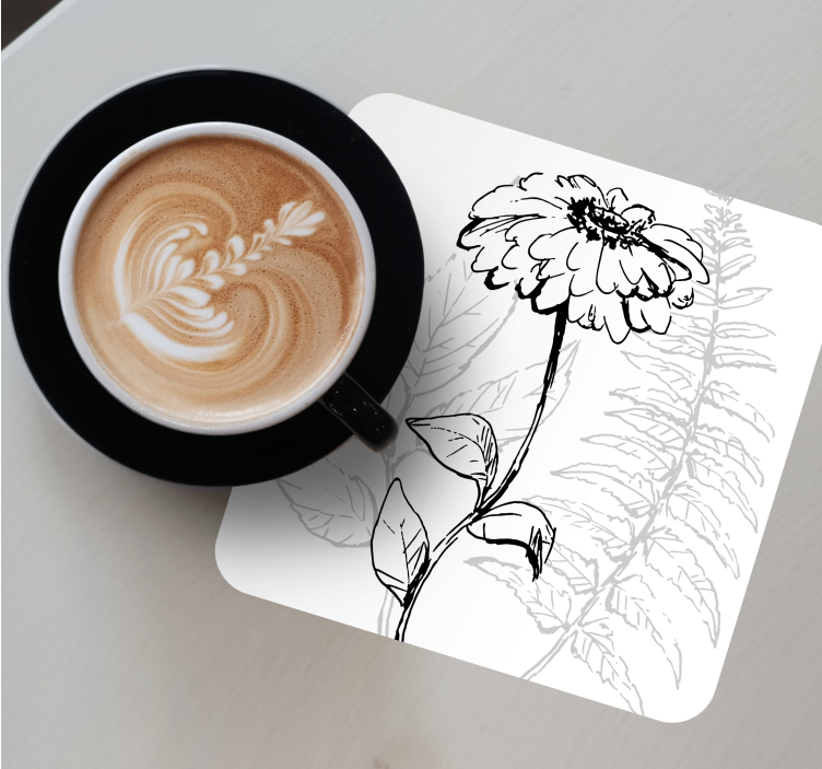 Untersetzer mit botanischer linienkunst - TenStickers