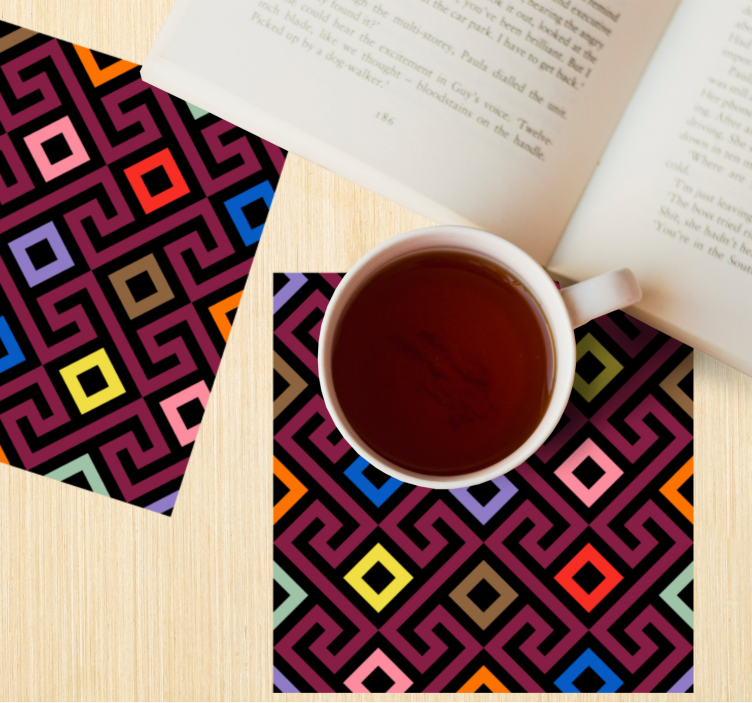 Untersetzer mit buntem geometrischen muster - TenStickers