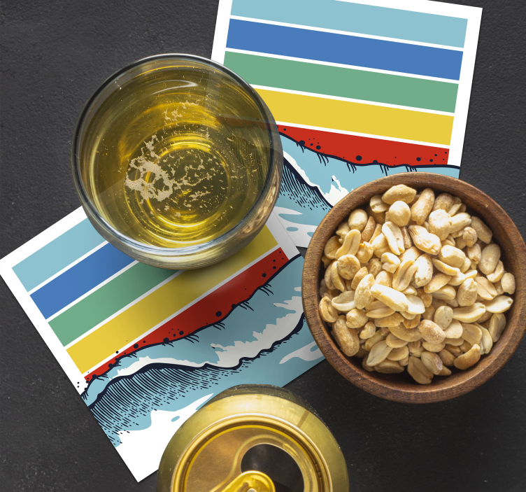 Untersetzer mit buntem wellenmuster - TenStickers