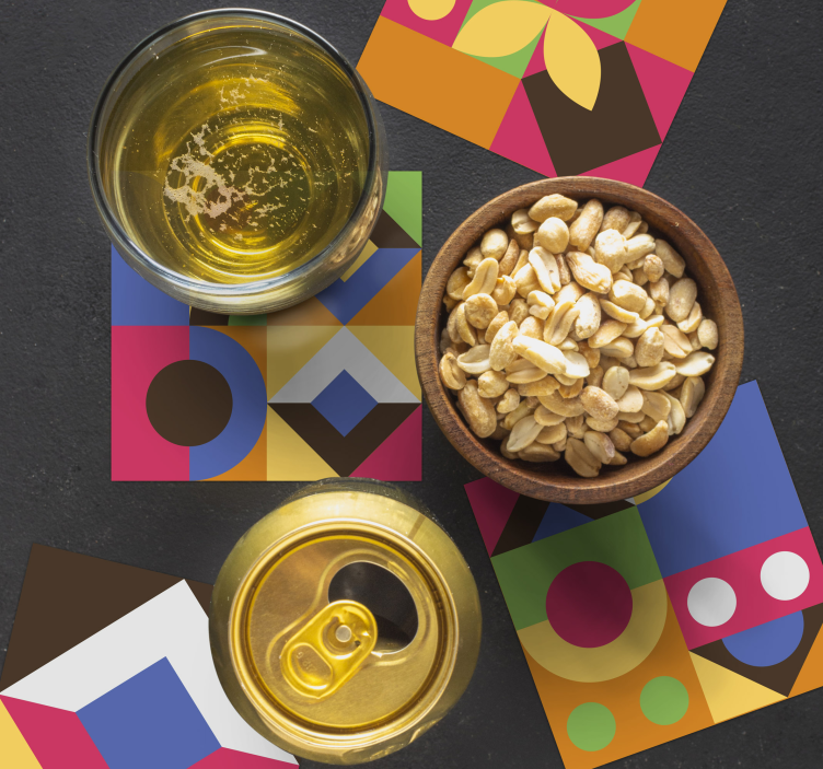 Untersetzer mit bunten geometrischen formen - TenStickers