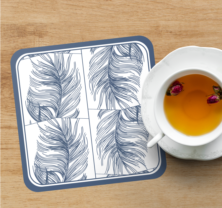 Untersetzer mit elegantem federdesign - TenStickers