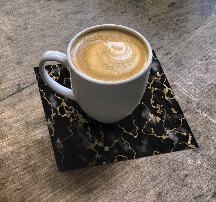 Untersetzer mit elegantem schwarz-gold-muster - TenStickers