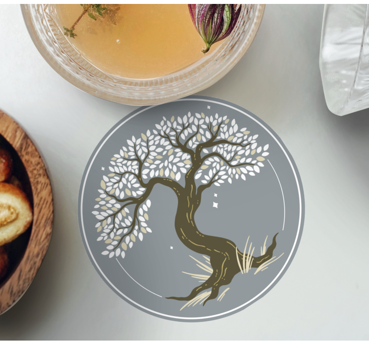 Untersetzer mit eleganter baum-silhouette - TenStickers