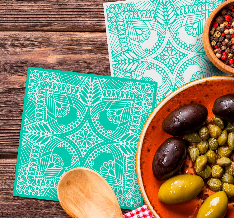 Untersetzer mit filigranem blumenarrangement - TenStickers