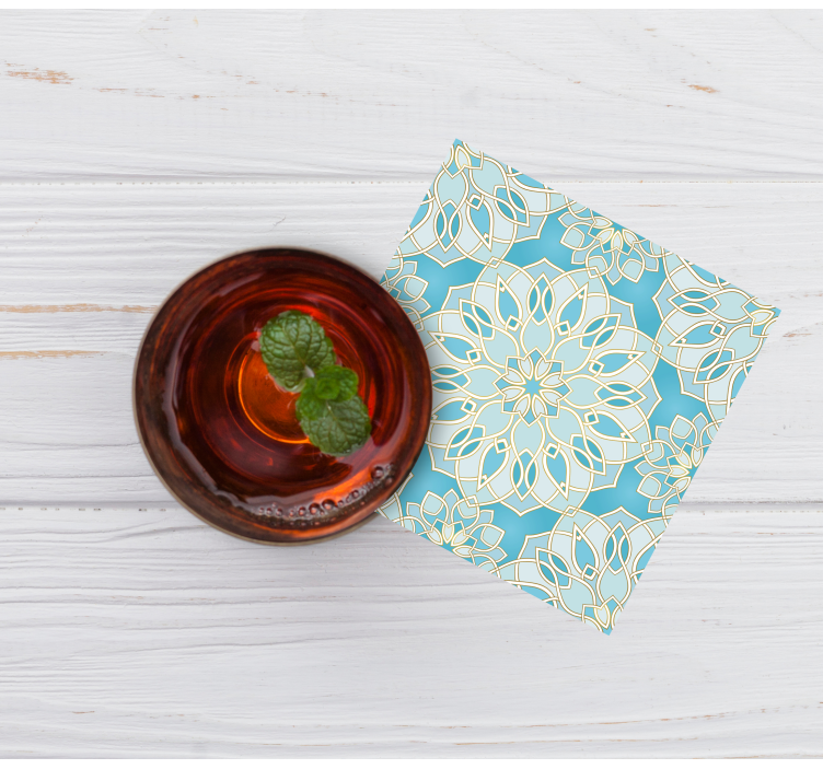 Untersetzer mit filigranem blumenemblem - TenStickers