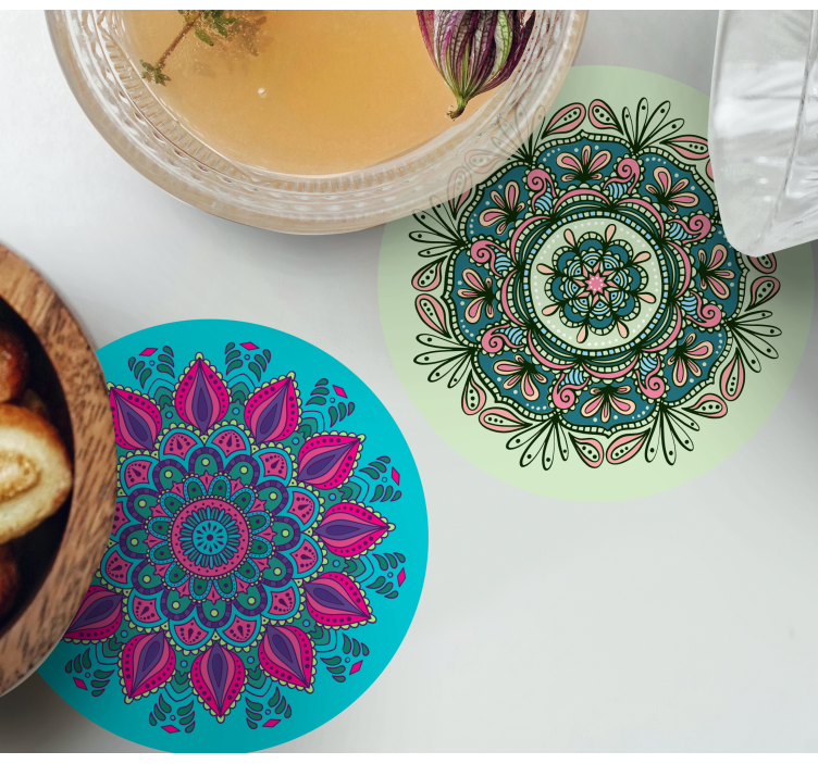 Untersetzer mit filigranen mandala-mustern - TenStickers
