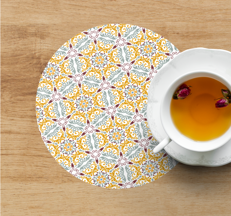 Untersetzer mit filigraner blumenkomposition - TenStickers