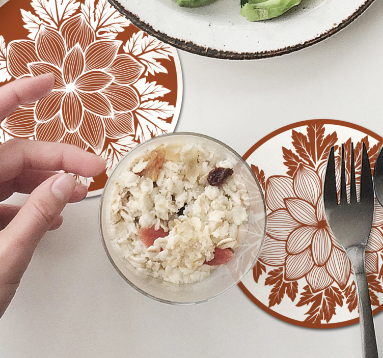 Untersetzer mit floralem muster arrangement - TenStickers