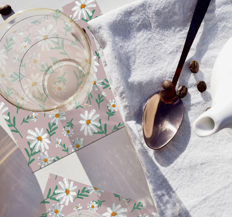 Untersetzer mit floralem muster hintergrund - TenStickers