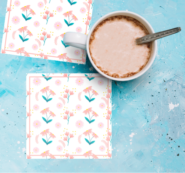 Untersetzer mit floralem musterdesign - TenStickers