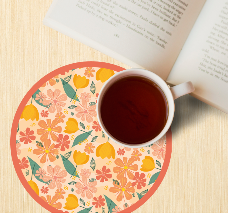 Untersetzer mit floralem rundmuster - TenStickers