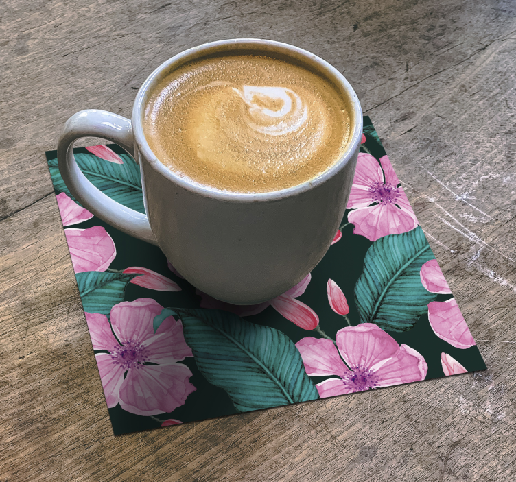 Untersetzer mit floralem und blattmuster - TenStickers