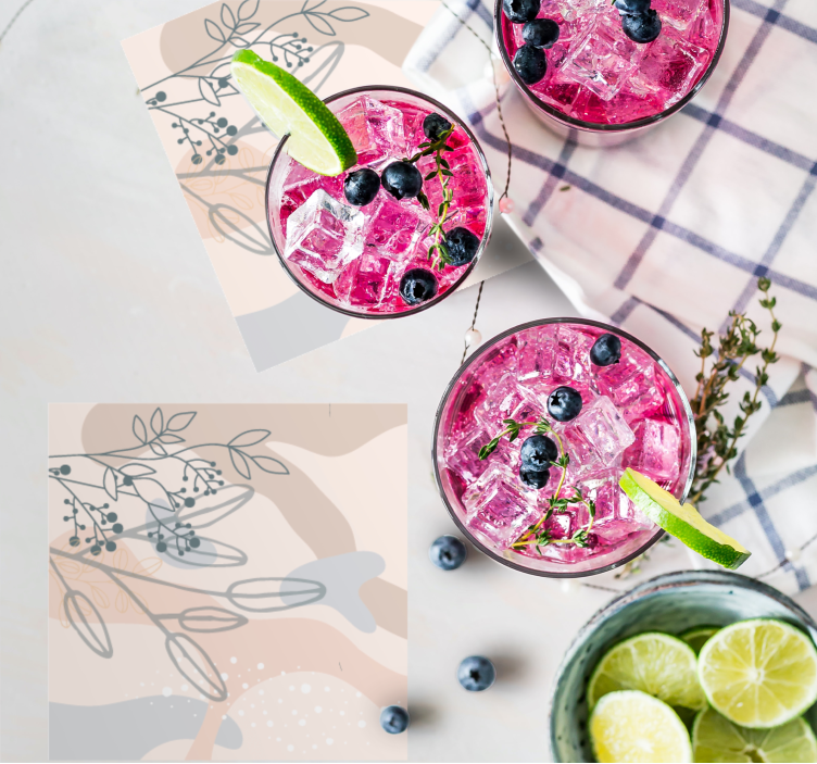 Untersetzer mit floralen abstrakten mustern - TenStickers