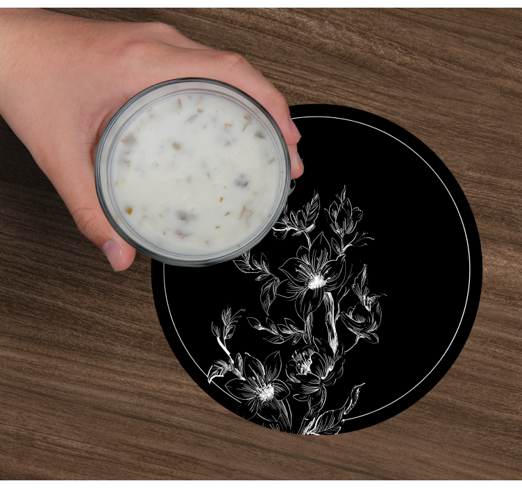 Untersetzer mit floraler linienkunst - TenStickers