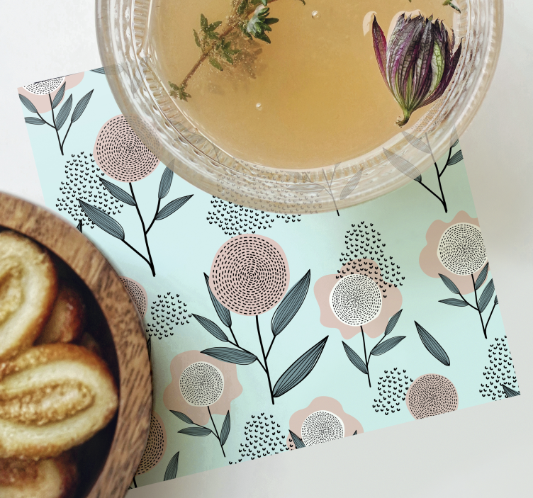 Untersetzer mit floraler musterkunst - TenStickers
