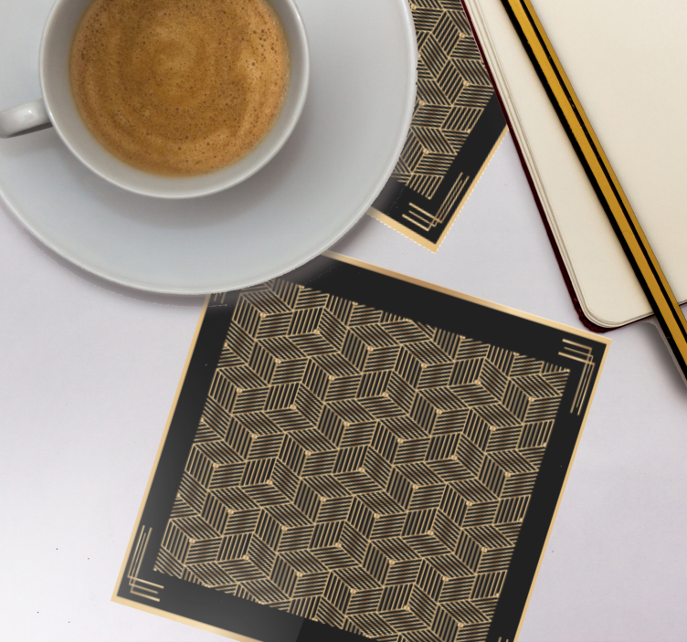 Untersetzer mit geometrischem blattmotiv - TenStickers