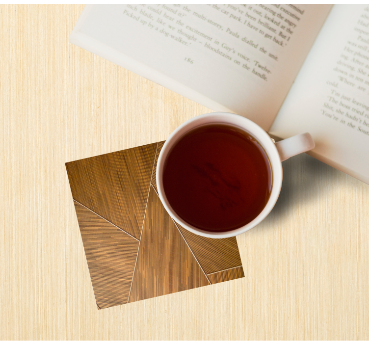 Untersetzer mit geometrischem holz-muster - TenStickers