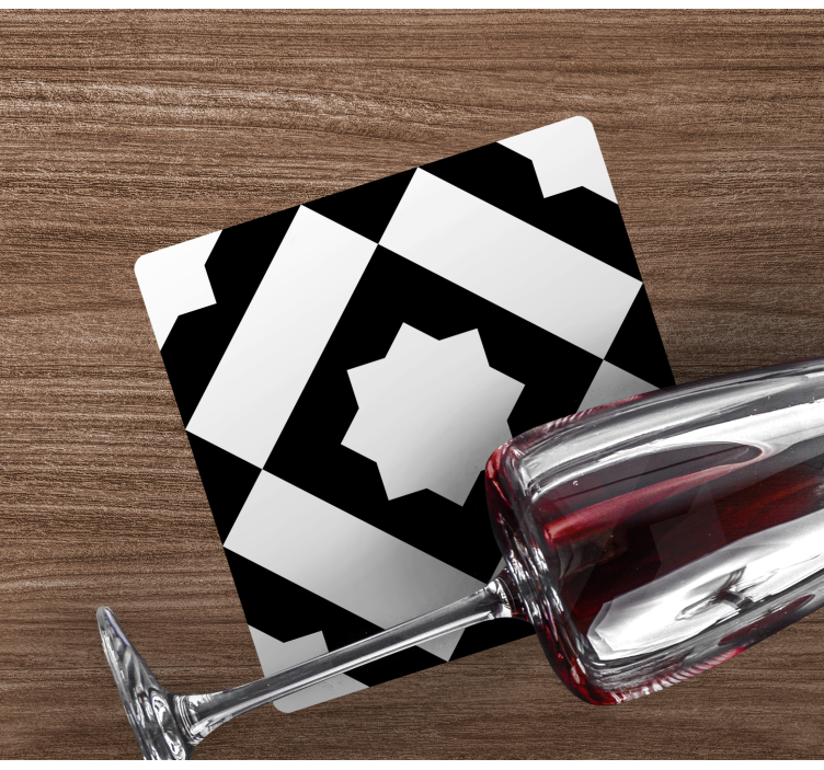 Untersetzer mit geometrischem schwarzen muster - TenStickers