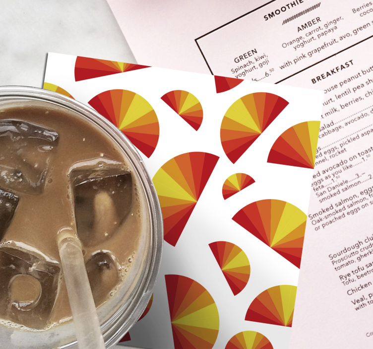 Untersetzer mit geometrischen fächermustern - TenStickers