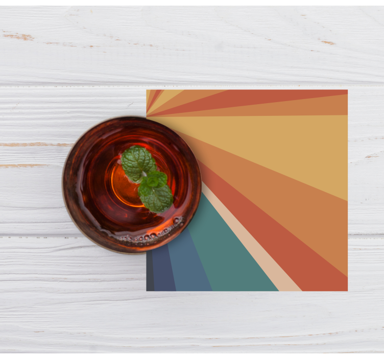 Untersetzer mit geometrischen farbstrahlen - TenStickers