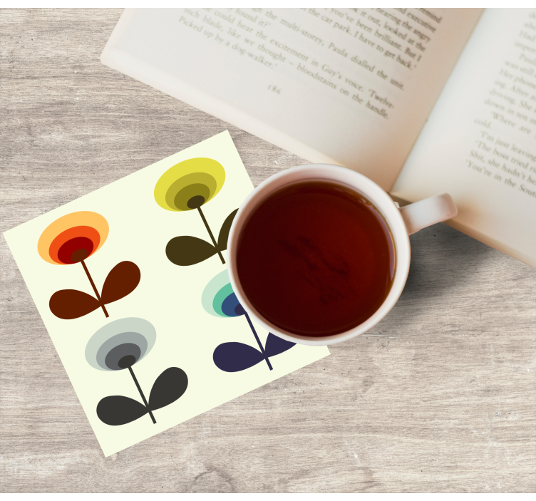 Untersetzer mit geschichteten blütenformen - TenStickers