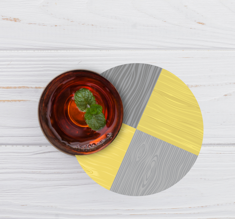 Untersetzer mit holzmaserung im kreisdesign - TenStickers