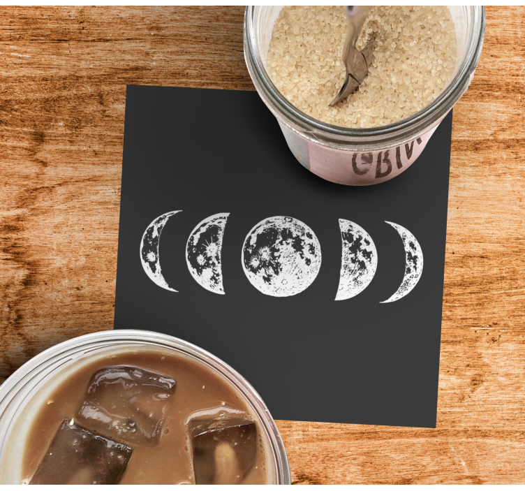 Untersetzer mit illustrationen der mondphasen - TenStickers