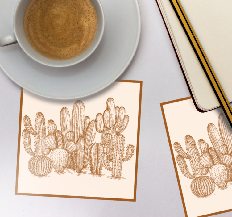 Untersetzer mit illustrationen von kakteenvariationen - TenStickers