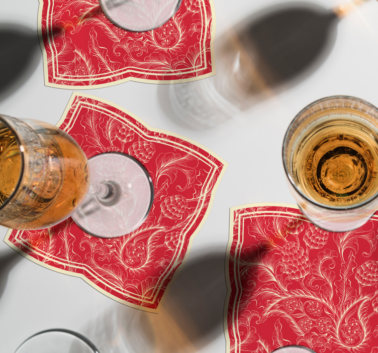 Untersetzer mit kunstvollem blumenmuster - TenStickers