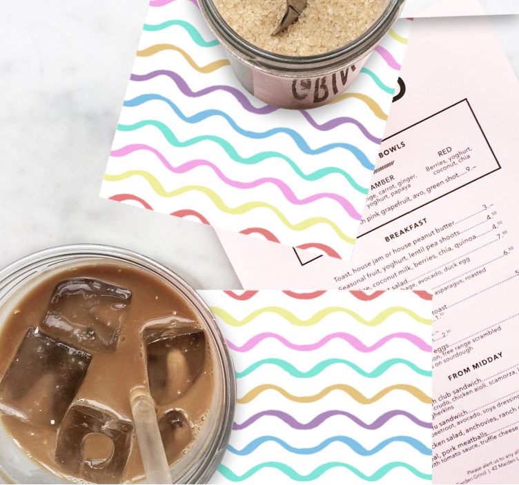 Untersetzer mit lebhaftem geschwungenem muster - TenStickers