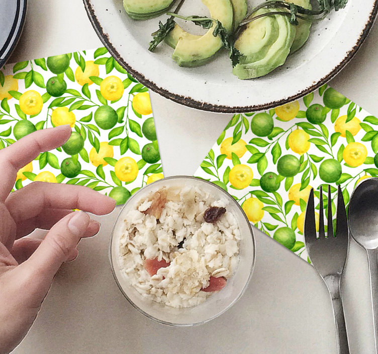 Untersetzer mit lebhaftem zitrusblütenmuster - TenStickers