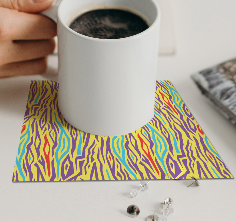 Untersetzer mit lebhaften abstrakten linien - TenStickers