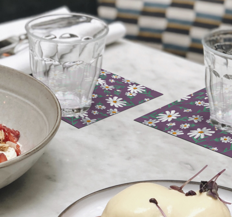 Untersetzer mit lila blumenmuster - TenStickers