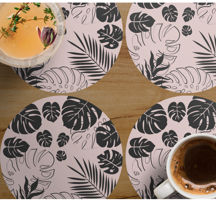 Untersetzer mit monstera-blattmustern - TenStickers