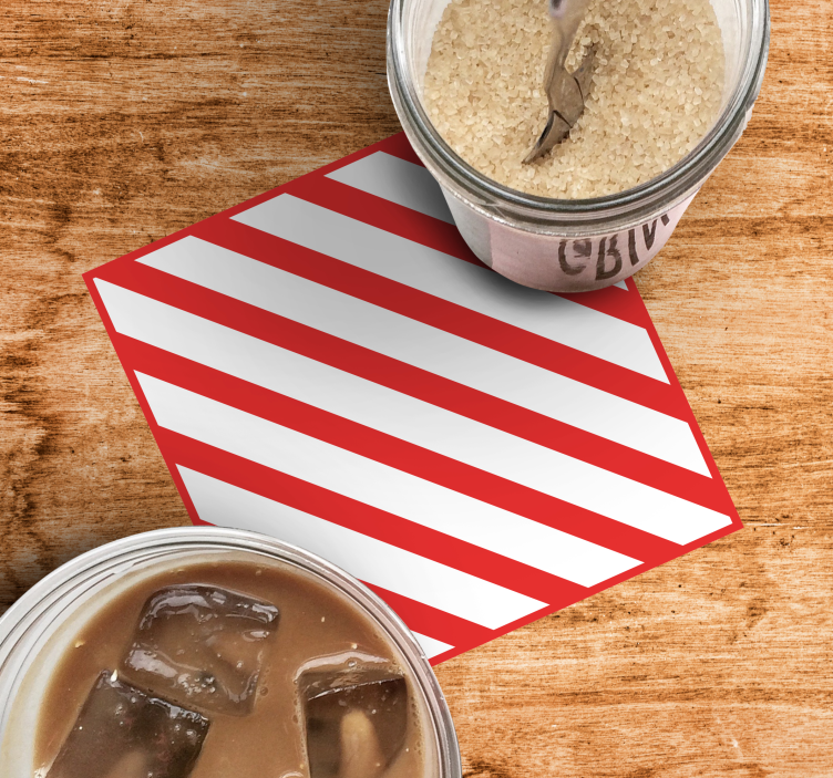 Untersetzer mit rot gestreiftem muster - TenStickers