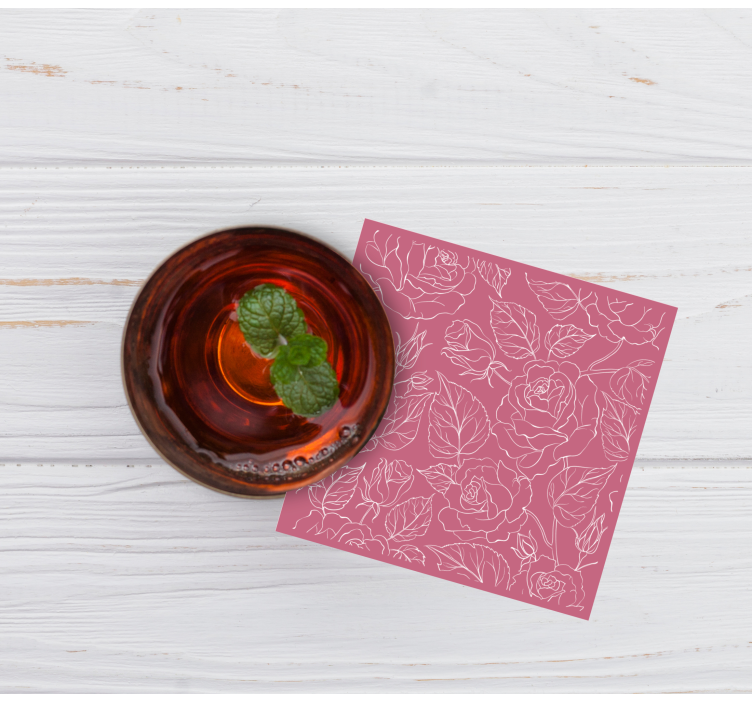 Untersetzer mit stilisierten blumenmustern - TenStickers