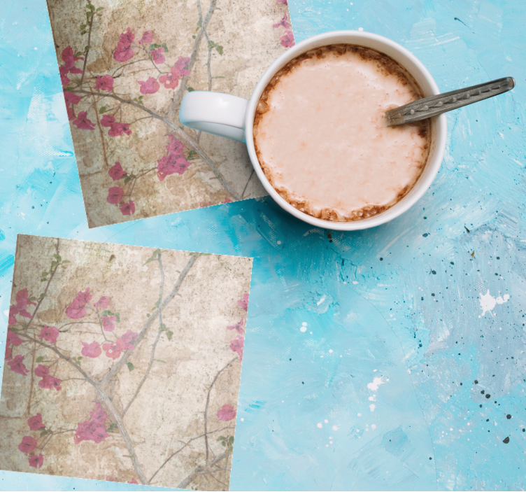 Untersetzer mit strukturiertem blumenmuster - TenStickers