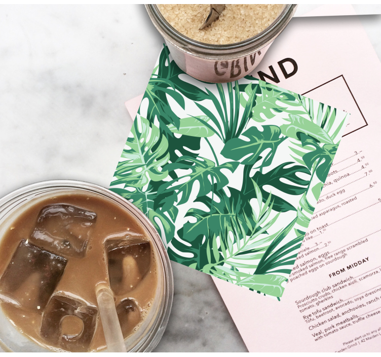 Untersetzer mit tropischer blätter-inspiration - TenStickers