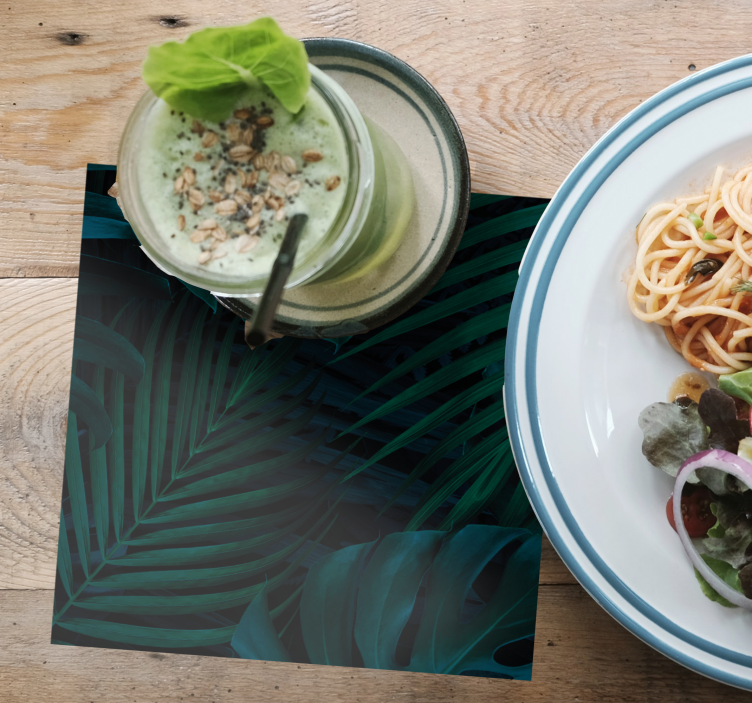 Untersetzer mit üppigem grünmuster - TenStickers