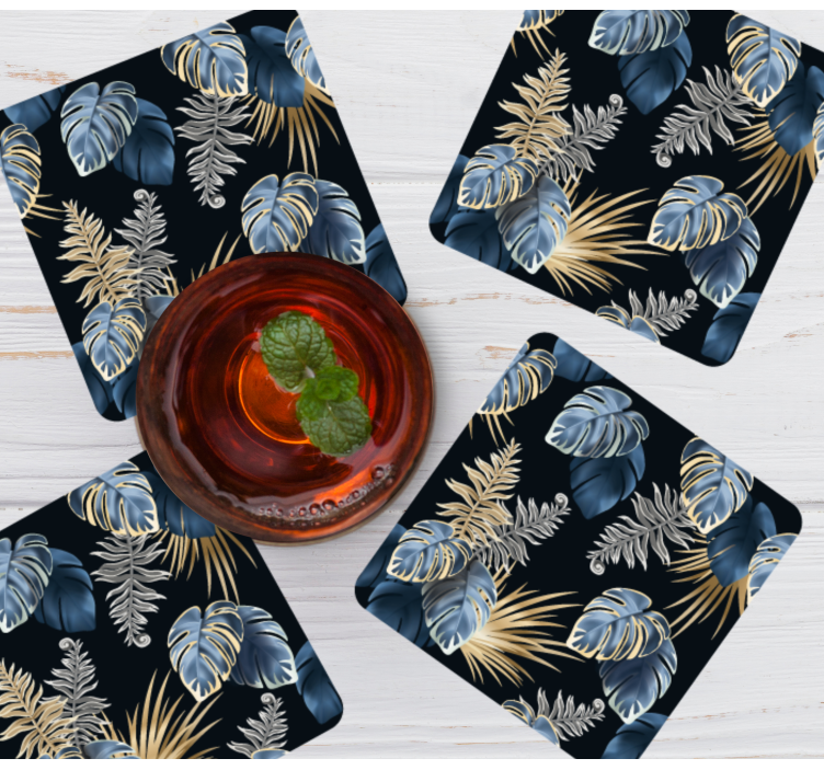 Untersetzer mit üppigem tropischen laub - TenStickers