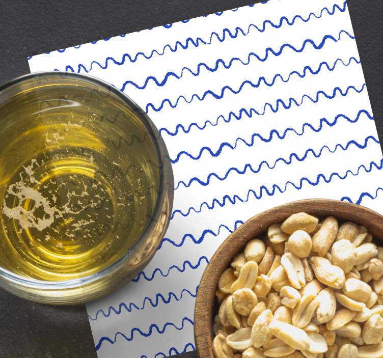 Untersetzer mit wellenförmigem blauen linienmuster - TenStickers