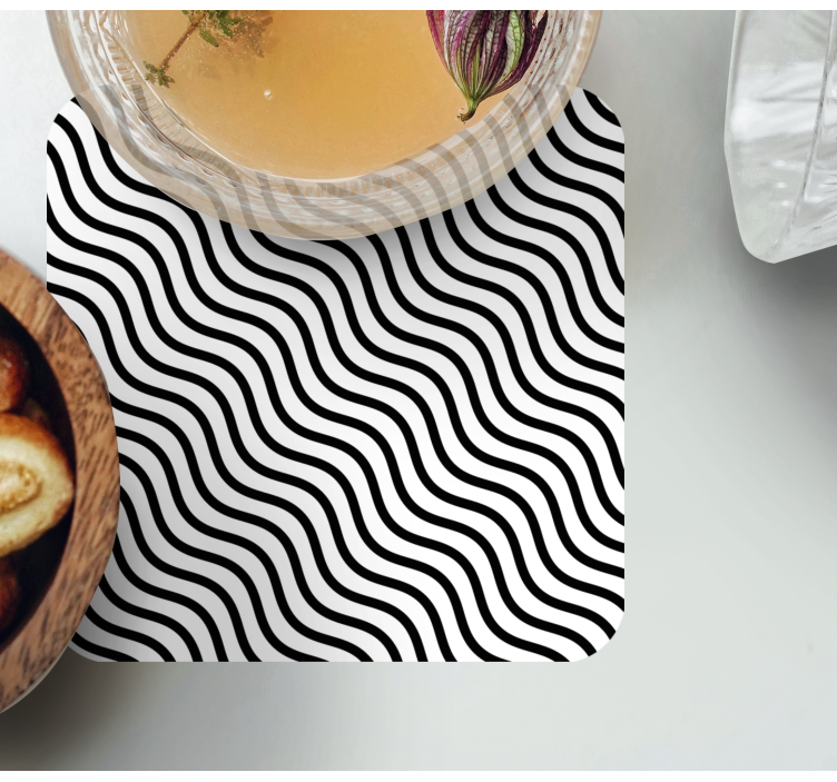 Untersetzer mit welligem schwarzen muster - TenStickers