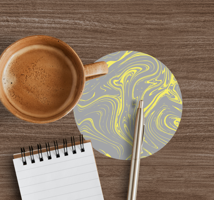 Untersetzer mit wirbelnden gelben mustern - TenStickers