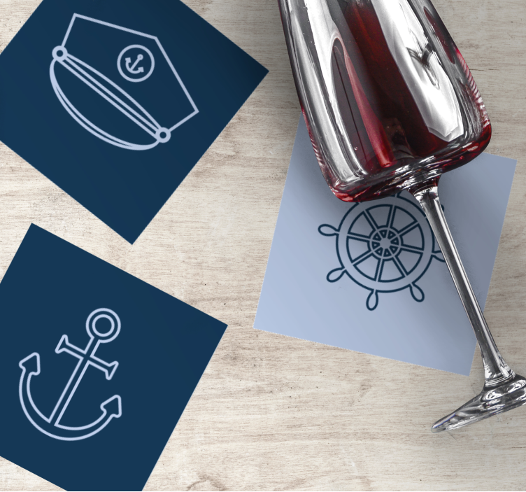 Untersetzer modern anker und nautische symbole - TenStickers