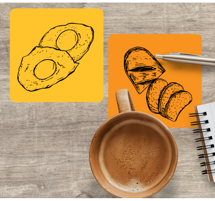 Untersetzer modern avocado und brot - TenStickers